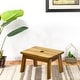 preview thumbnail 1 of 4, 8.8 in. H Natural Backless Acacia Wood Stool Chair Brown