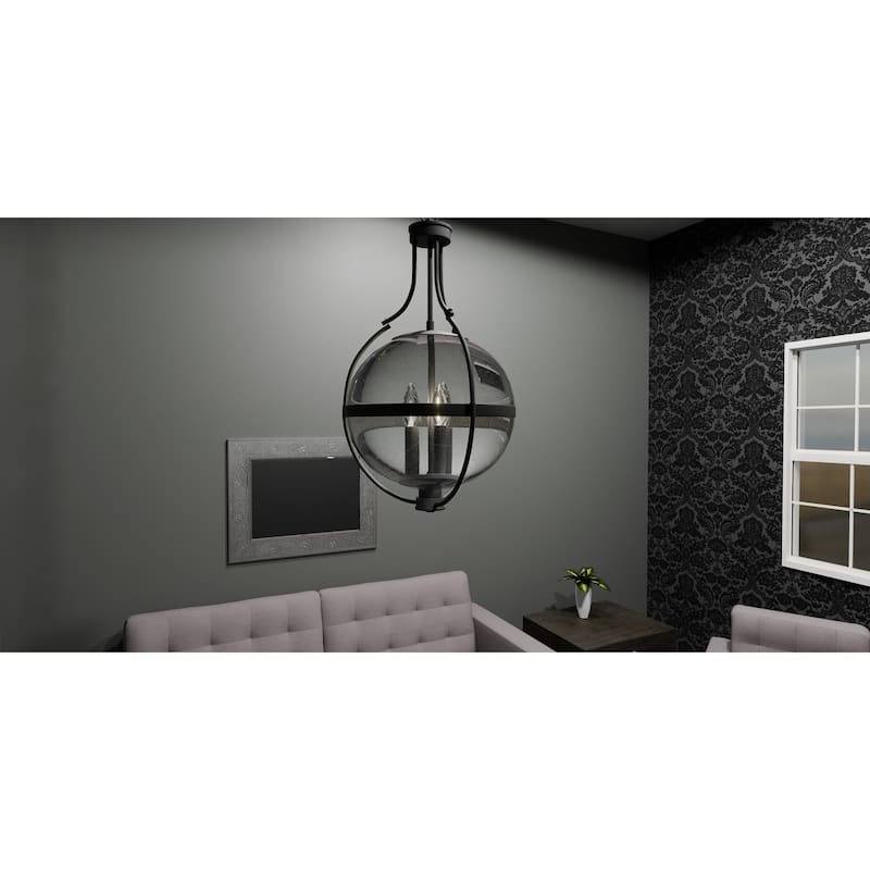 Chicago 3-Light Matte Black Pendant Light