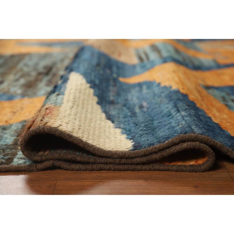 Abstract Geometric Moroccan Oriental Area Rug Hand-Knotted Wool Carpet - 5'5" x 7'9"