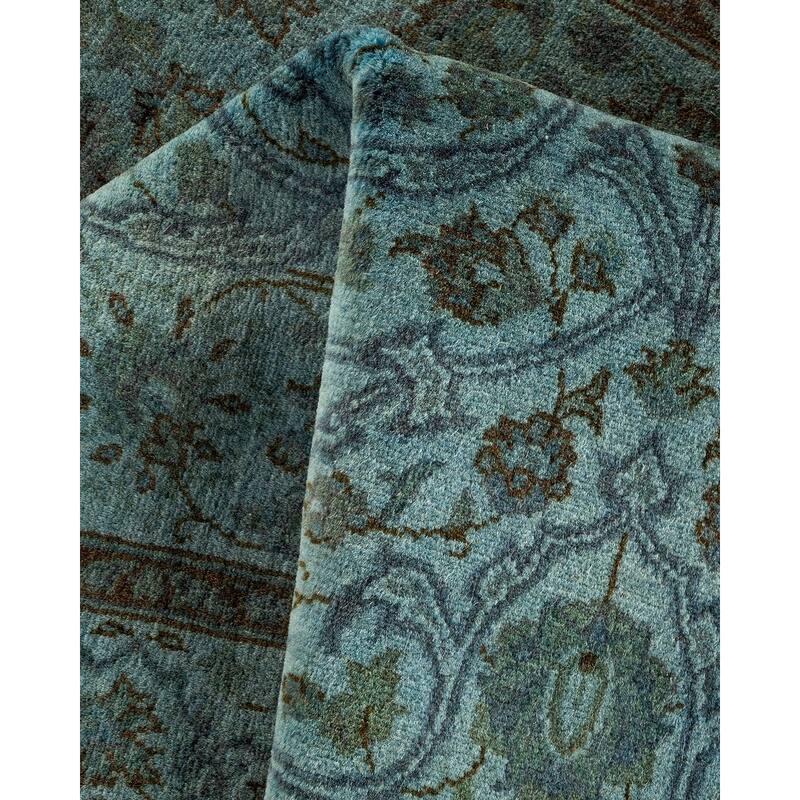 Overton Hand Knotted Wool Vintage Inspired Modern Contemporary Overdyed Gray Area Rug - 3' 2" x 5' 3"