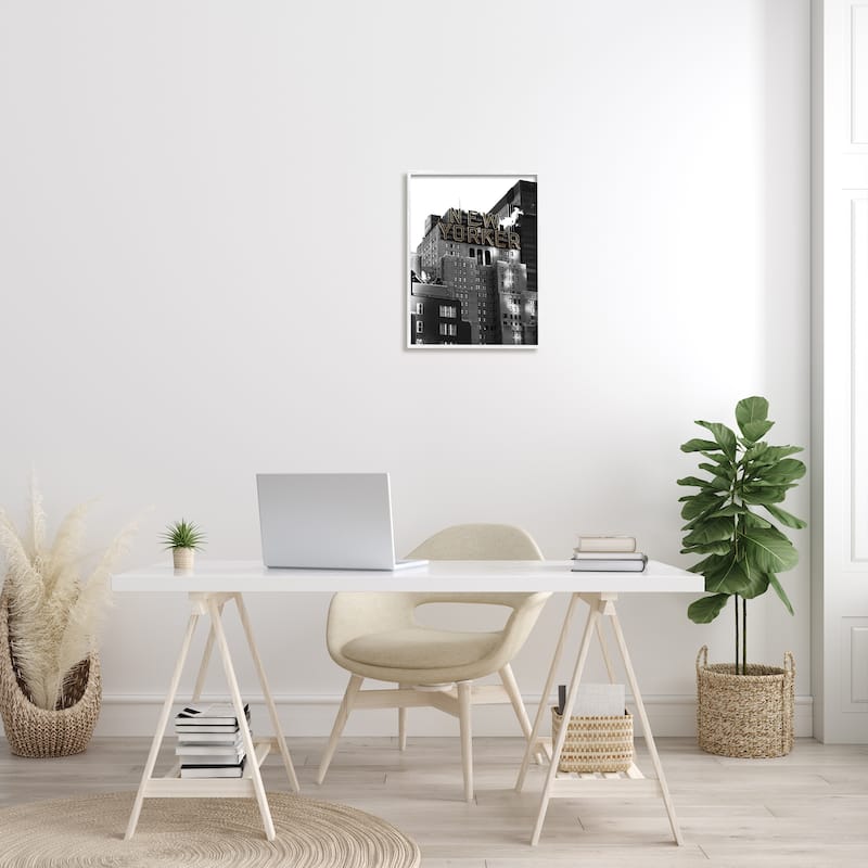 Stupell New York Urban City Building Modern Architecture Photography Framed Wall Art - Grey