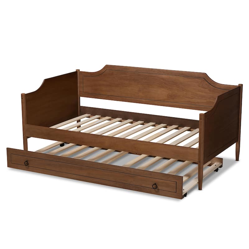 Alya Classic Traditional Twin Daybed with Roll-Out Trundle Bed - Bed ...