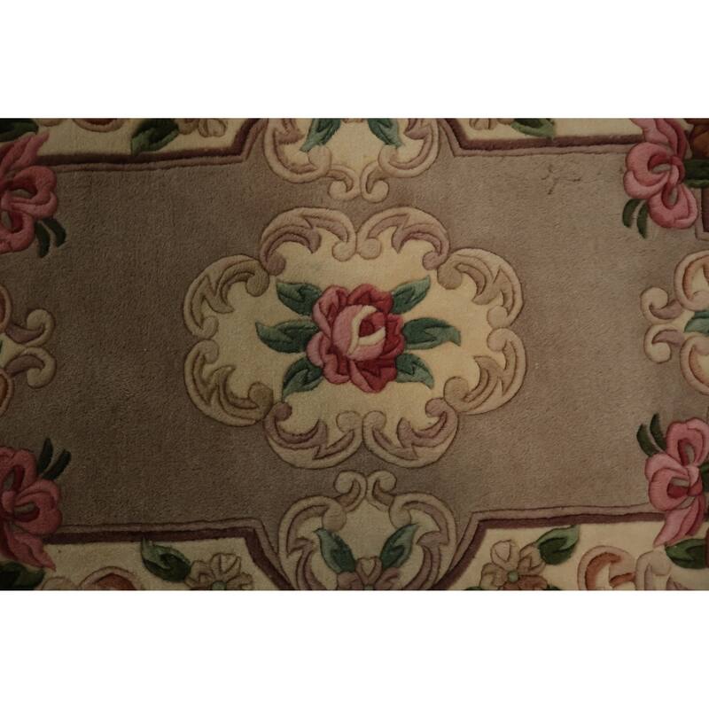 Hand Knotted Oriental 100% Wool Carpet Traditional Floral Brown Art Deco Area Rug - 3' 4'' X 2' 0''