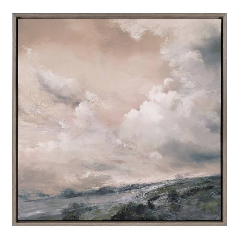 Kate and Laurel Sylvie When the North Wind Blows- Sepia Framed Canvas by Nel Whatmore