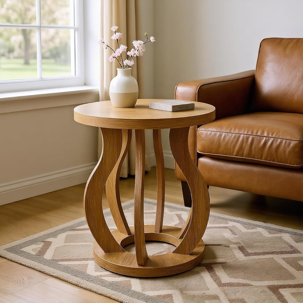 End Table, Modern Round Side Table, Bedside Sofa Accent Table Nightstand for Living Room, Bedroom