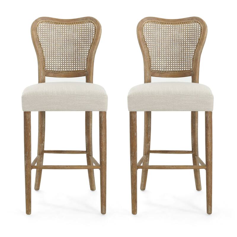 2PCS Rattan Bar Stools