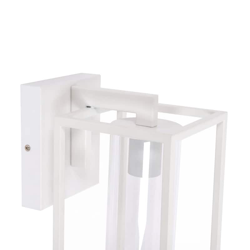Metal 1-Light Clear Glass Outdoor Wall Sconce Light