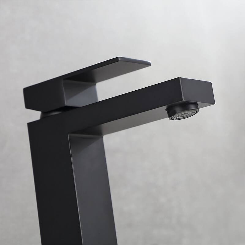 Modern Matte Black Single-handle Bathroom Sink Faucet