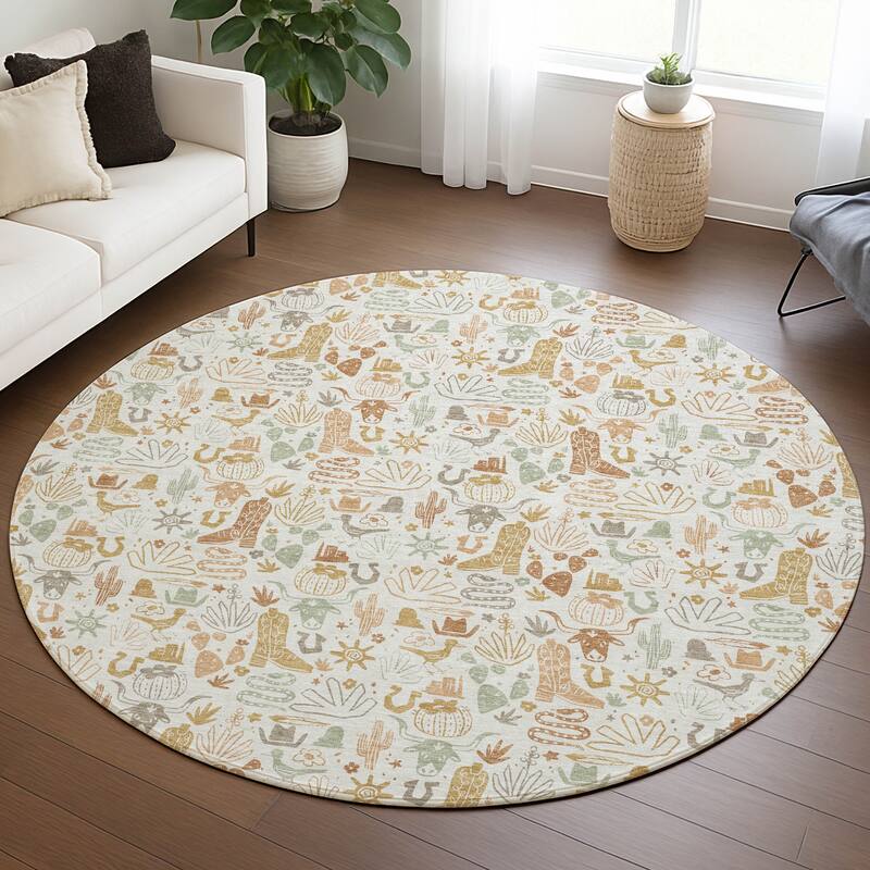 Machine Washable Indoor/ Outdoor Cowboy Dallas Chantille Rug