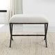 preview thumbnail 4 of 5, Uttermost Brisby Gray Fabric Small Bench - 24 W X 19 H X 16 D (in)