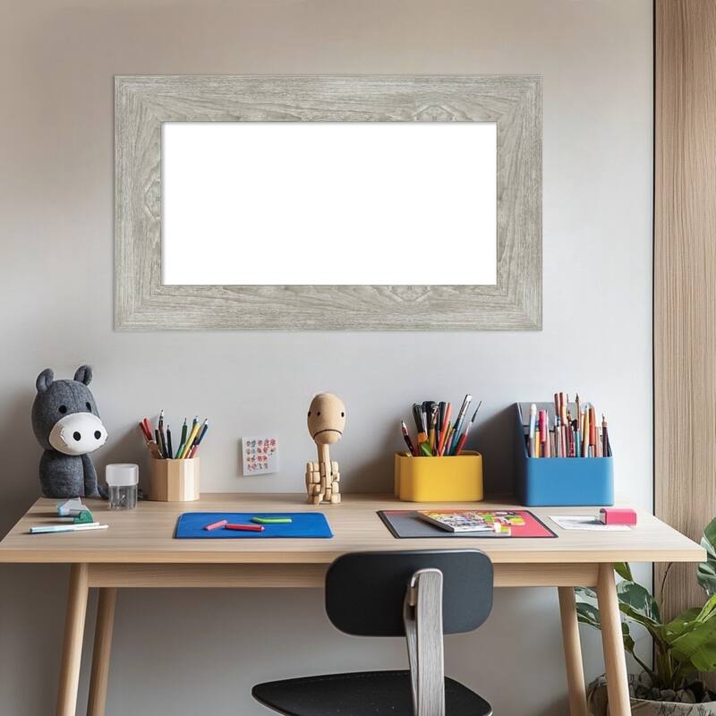 Amanti Art Dove Greywash Framed Dry Erase Magnetic Board