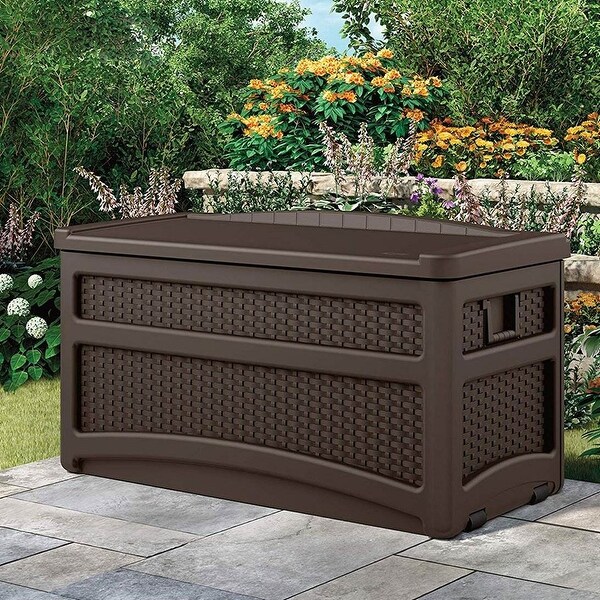 Suncast Outdoor 73 Gallon Patio Storage Chest with Handles and