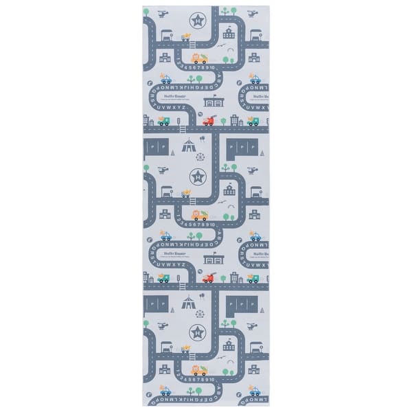slide 2 of 5, SAFAVIEH Tacoma Kids Jani Kids & Tween Rug 2'6" x 8' Runner - Ivory/Grey