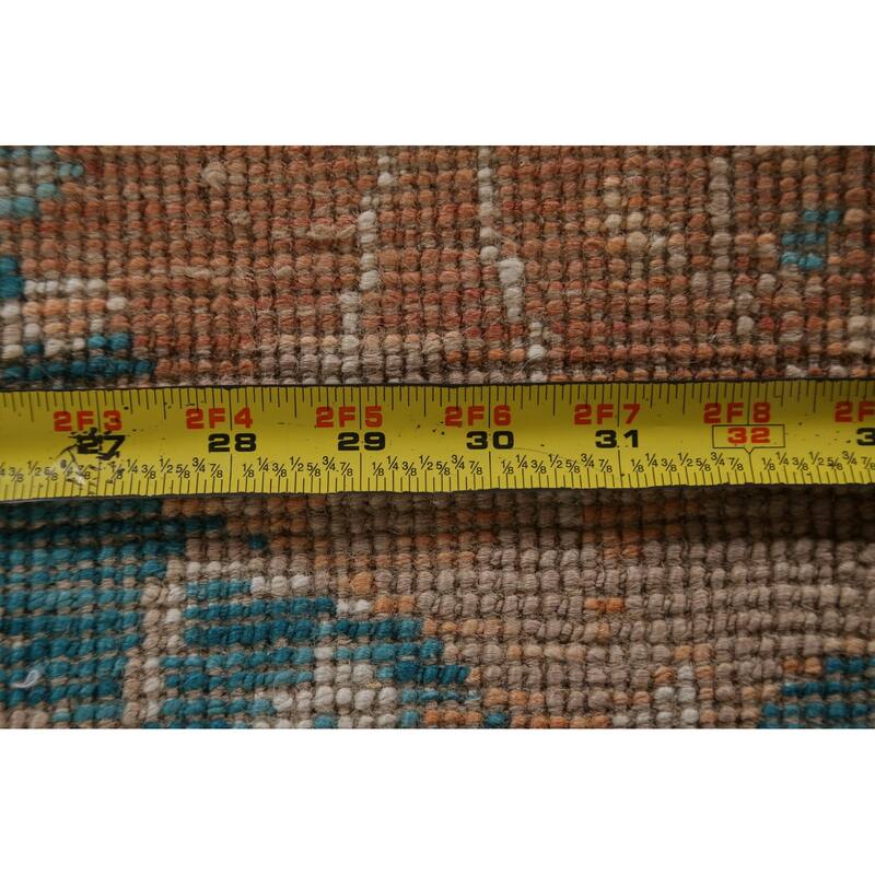 Hand Knotted Oriental 100% Wool Carpet Transitional Animal Pictorial Peach Oushak Area Rug - 2' 11'' X 1' 11''