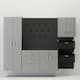Option Black Slatwall / Silver Cabinets