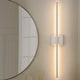 preview thumbnail 20 of 119, 1-Light Black/ Gold/ Nickel Modern Long Linear Strip Wall Sconce Dimmable LED Bathroom Vanity Light