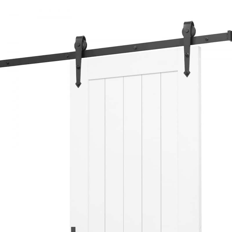 White MDF Pine Sliding Barn Door with Waterproof PVC Coating