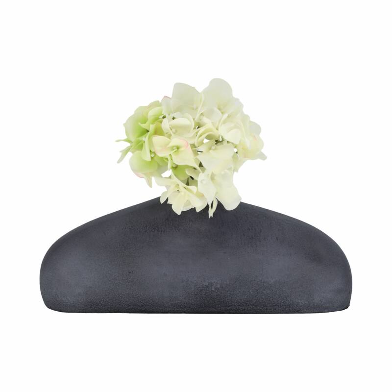 Decorative Sleek Sculptural Metal Vase - Contemporary Flower Vase