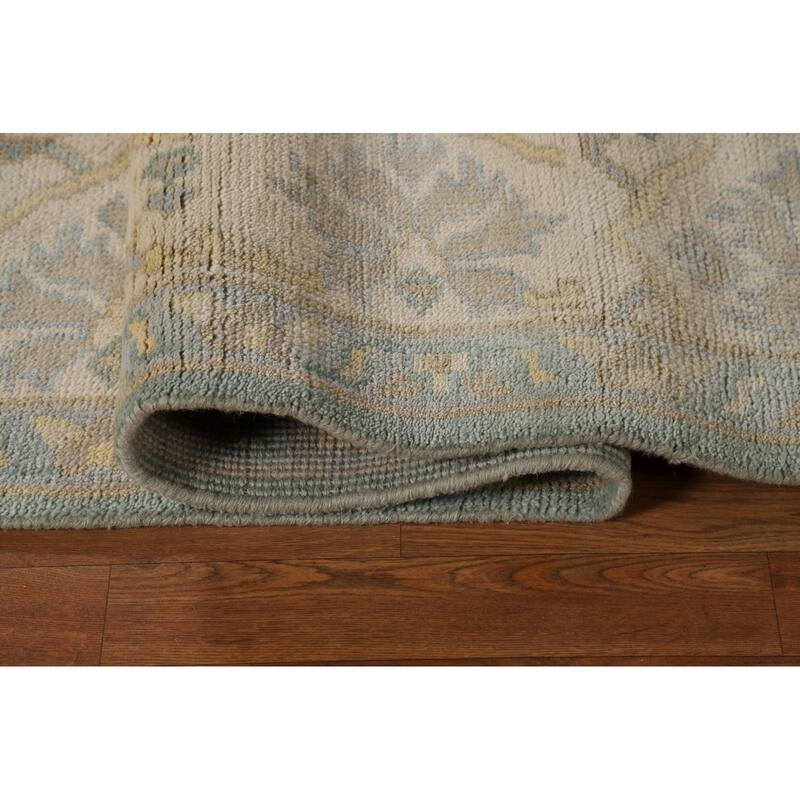 Blue Oushak Indian Area Rug Handmade Wool Carpet - 8'4"x 9'9"