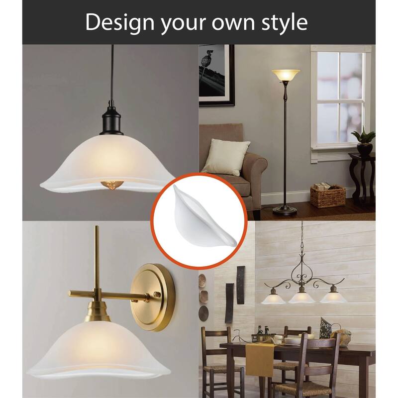 Aspen Creative Torchiere/Swag/Pendant/Island Fixture Glass Shade.Alabaster Finish.4-3/4" Height x 12-1/4" Diameter