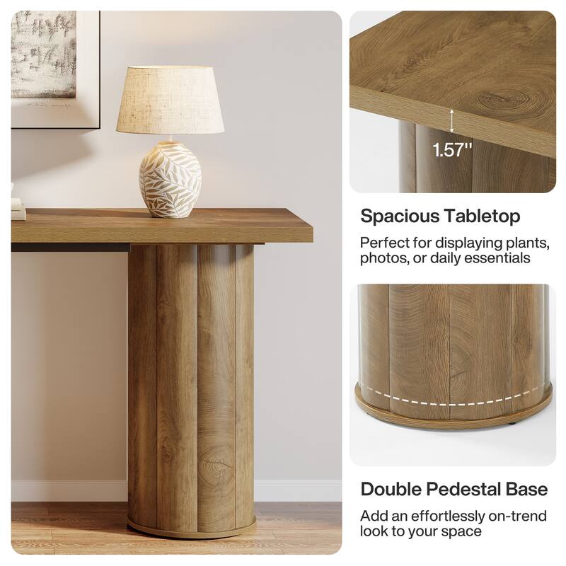 70.86" Sofa Console Table, Wooden Entryway Table for Hallway