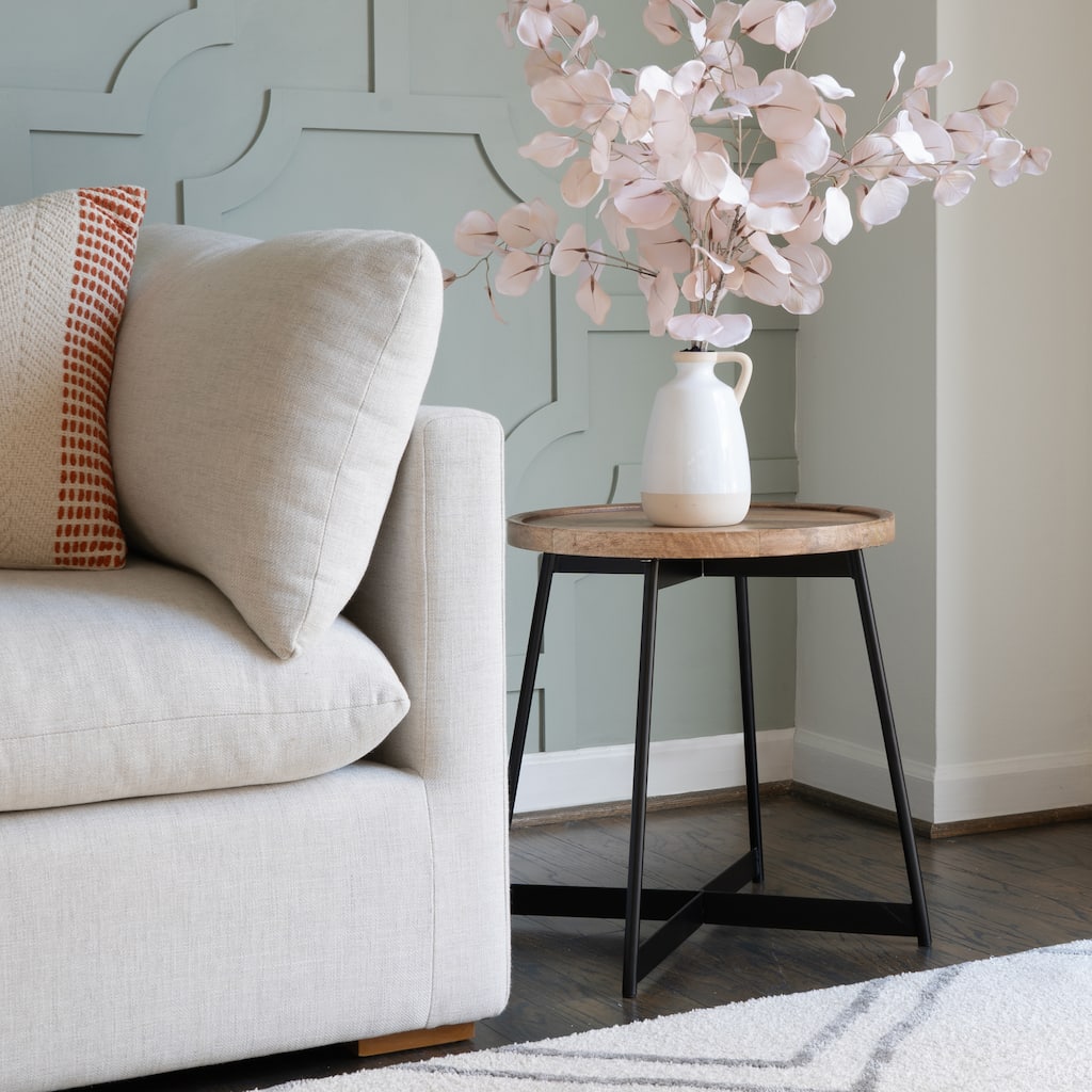 Tayla Natural Industrial Wooden/Iron Side Table