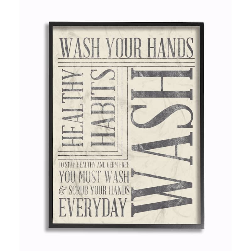 Stupell Wash Your Hands Bathroom Wall Art