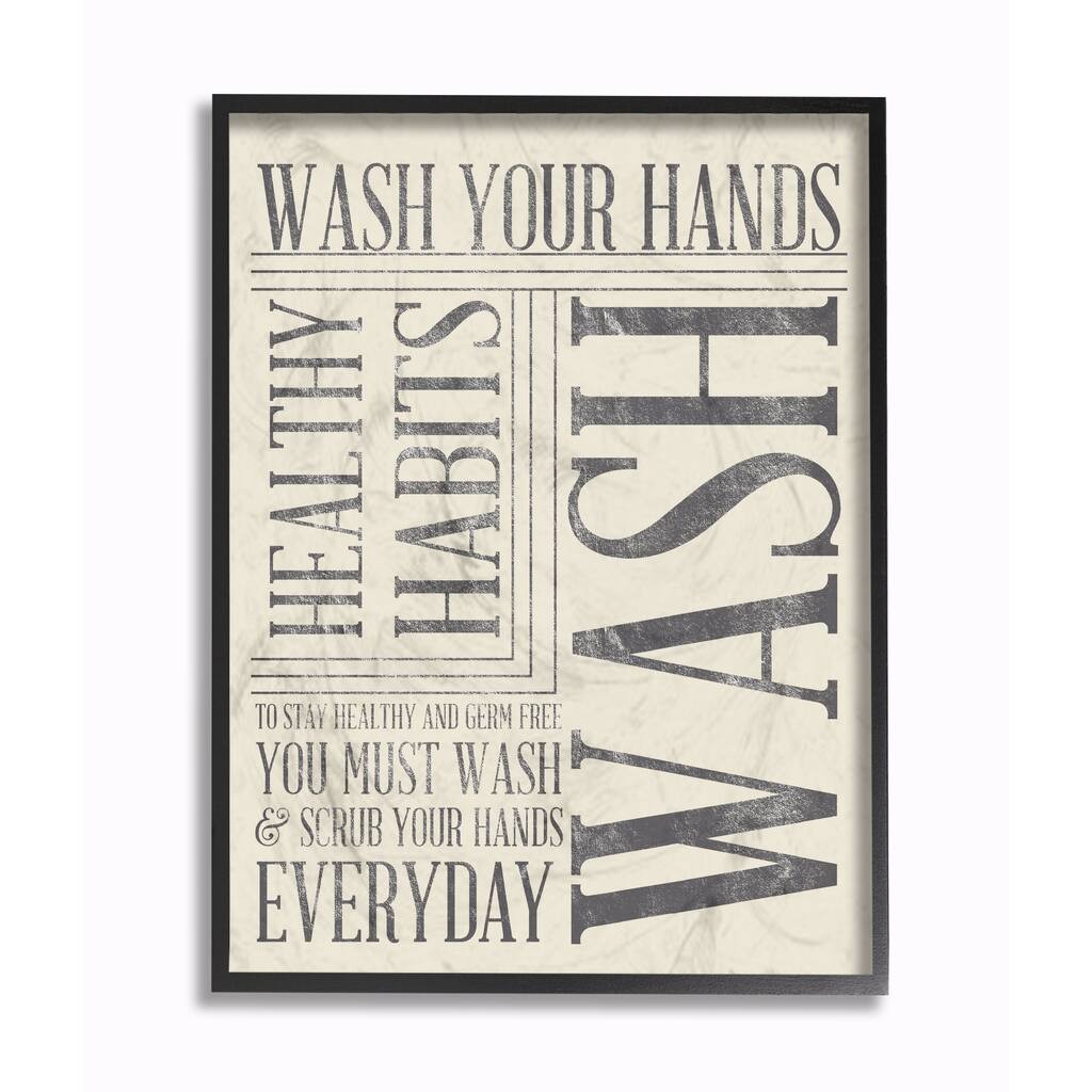 Stupell Wash Your Hands Bathroom Wall Art