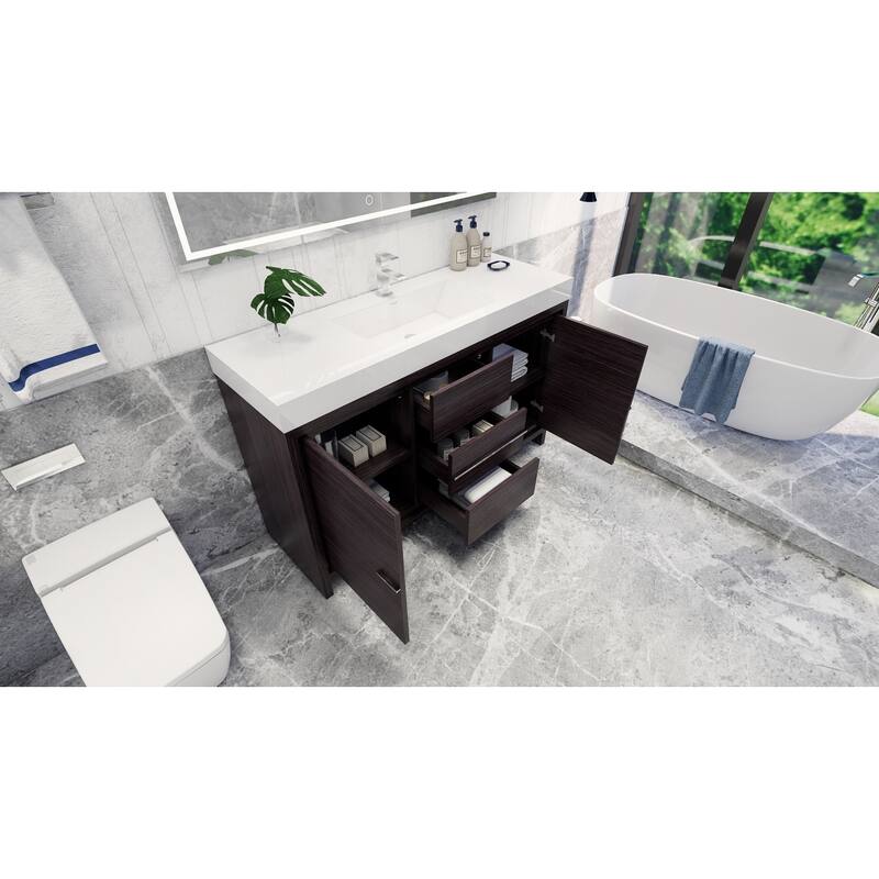 Dove 60'' Freestanding Vanity with Single Reinforced Acrylic Sink
