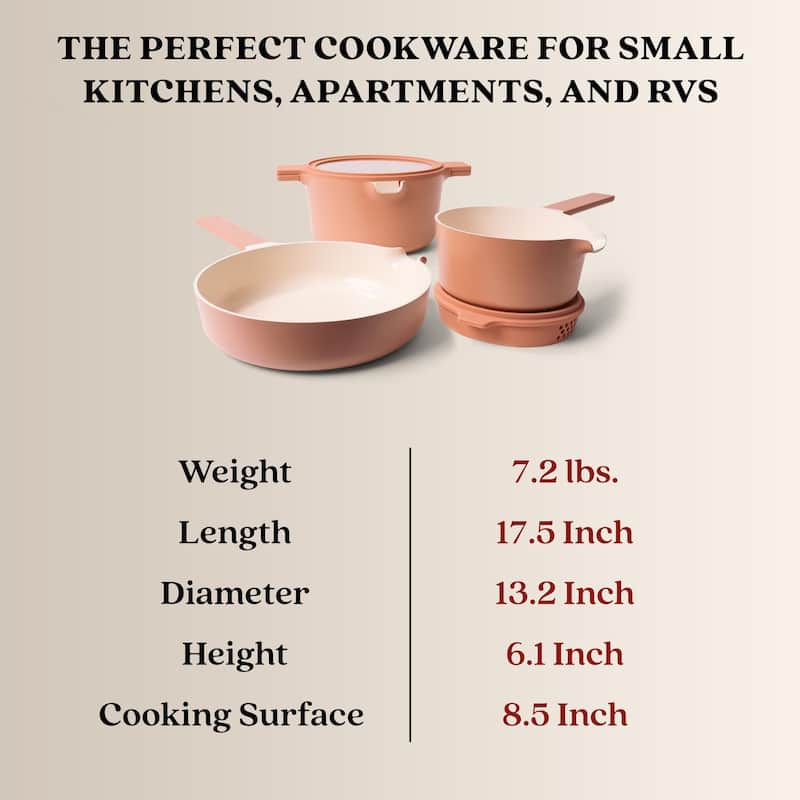 Alva Neat 5-Piece Recycled Aluminum Nonstick Cookware Set, PFAS Free