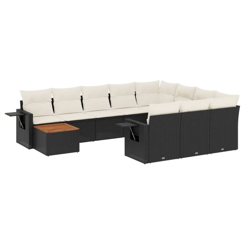 vidaXL Garden Sofa Set with Cushions Outdoor Sofa Set Corner Seat Poly Rattan