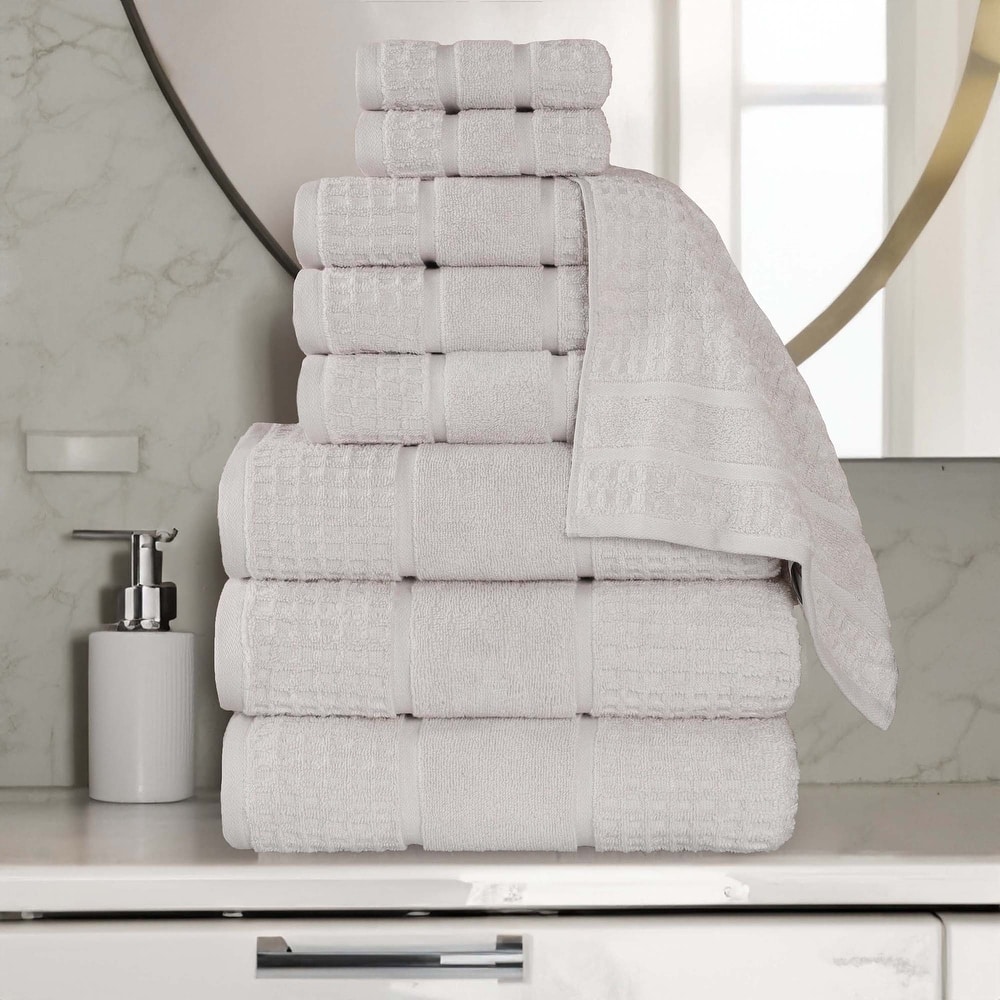 Superior Napa Zero Twist Cotton Waffle 9 Piece Bathroom Towel Set