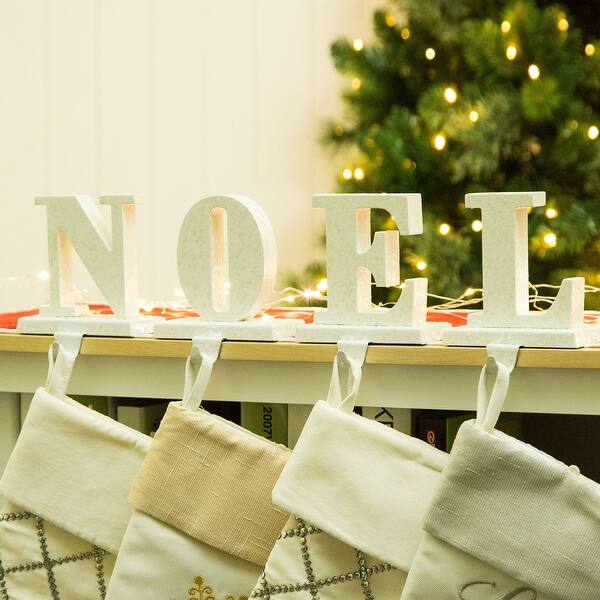 slide 1 of 24, Glitzhome Christmas Word Stocking Holder Set