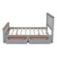 preview thumbnail 18 of 24, Full Wood Platform Bed with Drawers - Classic Pine Wood Construction