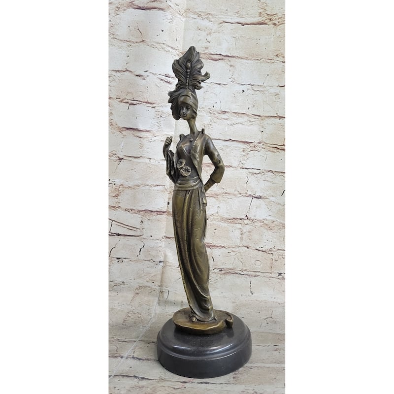 Original Signed Kassin Maiden Bronze Lady Sculpture Statue Figure Figurine Art