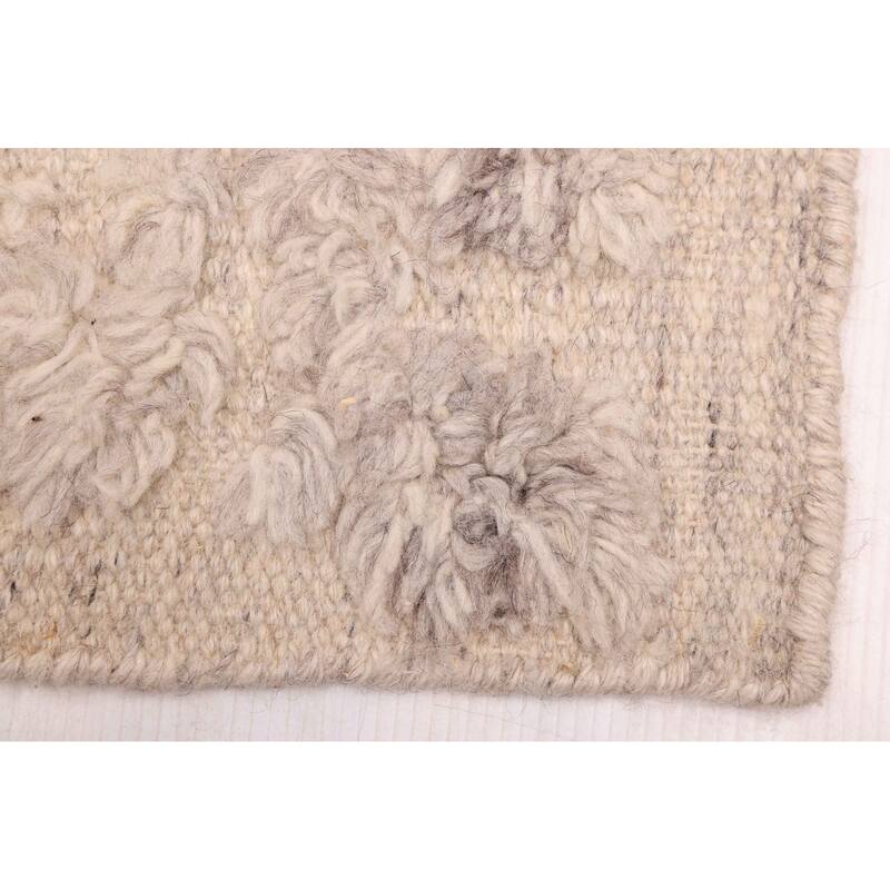 ECARPETGALLERY Hand-knotted Looma Light Grey Wool Rug - 7'6 x 9'10