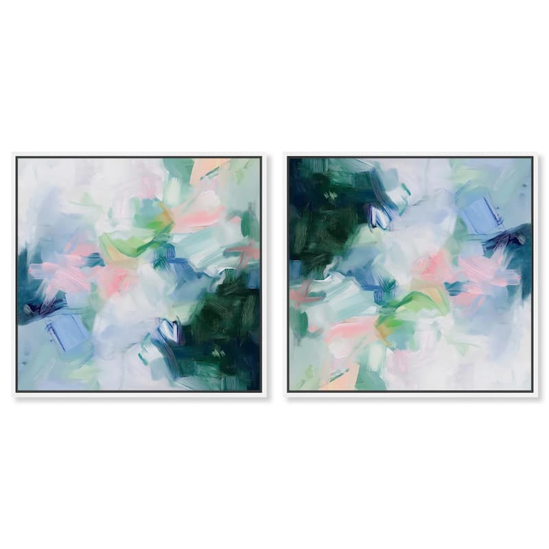 Soft Blues Canvas by Art Remedy - 24" x 16" - Gold