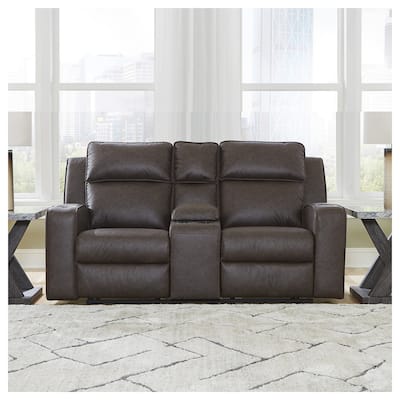 Signature Design by Ashley Lavenhorne Reclining Loveseat with Console - 77"W x 42"D x 43"H