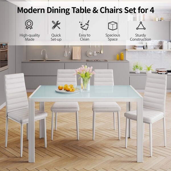White 4 person dining table hotsell