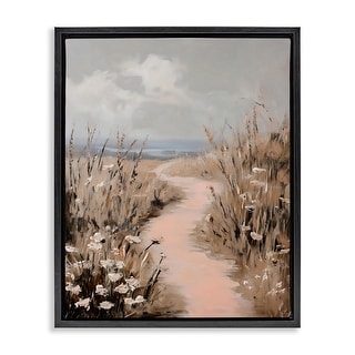 Stupell Blush Coastal Path Framed Floater Canvas Wall Art Design By ...