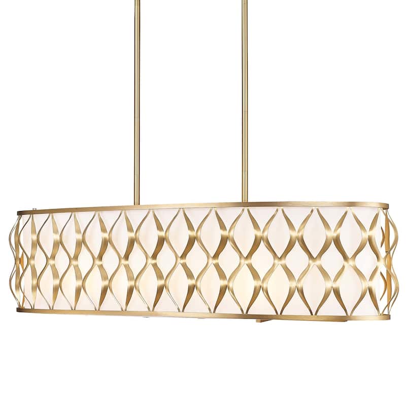 Z-Lite 1948-42L Harden 10 Light 43" Wide Linear Chandelier - Modern Gold