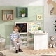 preview thumbnail 1 of 7, Qaba Kids Table and Chair Set, 3 in 1 Kids Art Table and Chair Set with Storage, Blackboard, Roll Paper, for 3-8 Years, White White