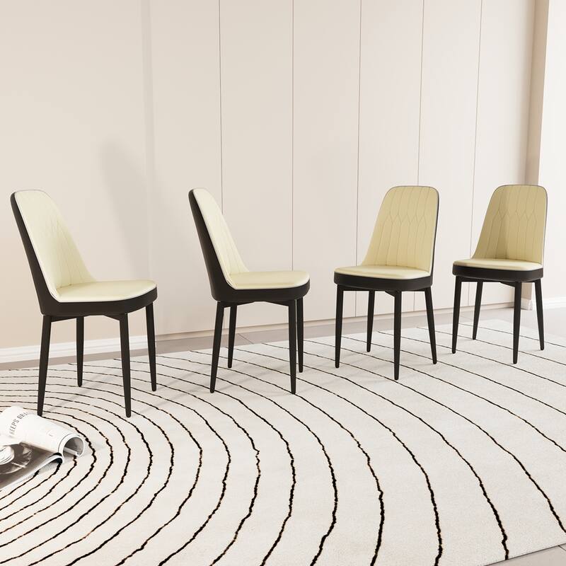 4PCS PU Thick Soft Cushions Dining Chairs