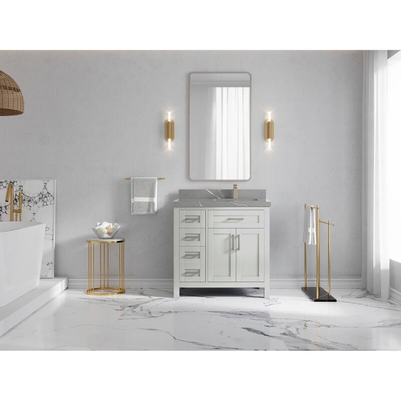 Willow Collections 36 in. W x 22 in. D Cambridge Right Offset Sink Bathroom Vanity with Countertop