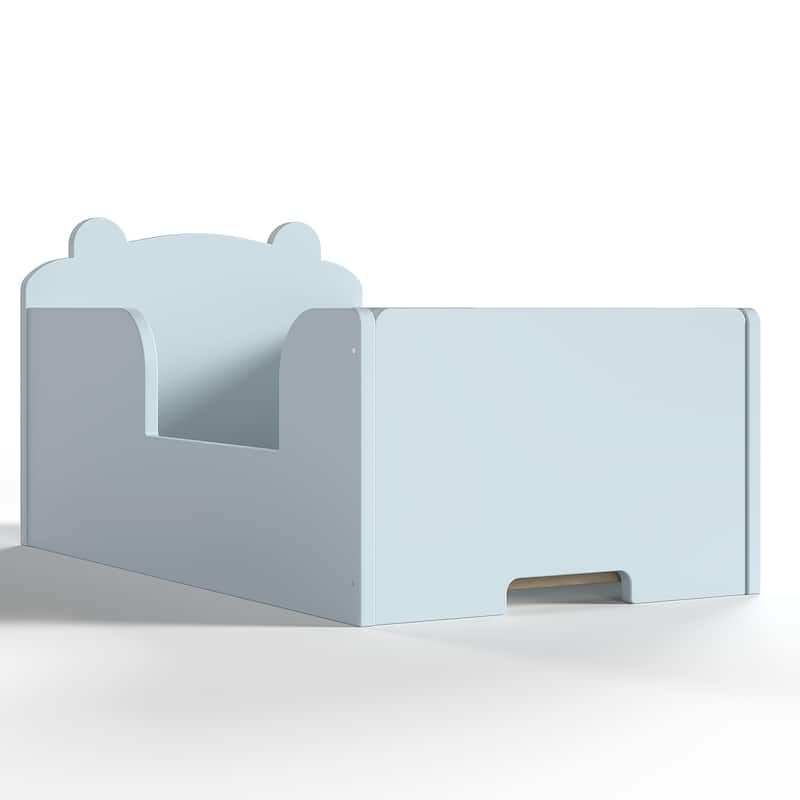 Toddler Floor Bed Frame - Bear Shape Cot Bed for Boys & Girls Ages 3-6