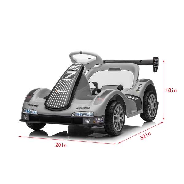 dimension image slide 3 of 4, 12V Kids Ride-On Car with Remote Control, Music & Three-Point Safety Belt