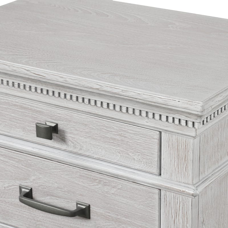 Furniture of America Eleanor 3-Piece Weathered Grey Wood Chest and 2-Nightstand Bedroom Set