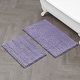 preview thumbnail 47 of 100, Laura Ashley Astor Chenille Bath Mat with TPR Backing 17 x 24 / 20 x 34 - Wisteria Purple