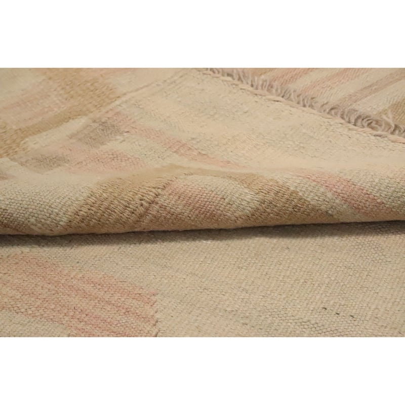 Hand Woven Oriental 100% Wool Carpet Southwestern Tribal Green Kilim Area Rug - 9' 3'' X 6' 0''