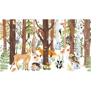 Forest Animal Hide & Seek Peel and Stick Wall Mural by RoomMates
